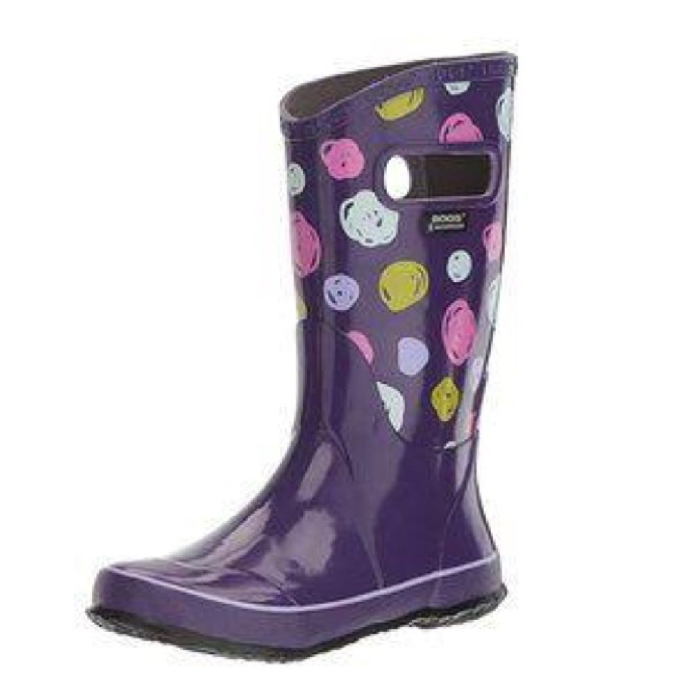 Bogs Girl's Rain Boot Sketch Dot Rubber Violet Multi Ankle-High Rubber Rain Boot